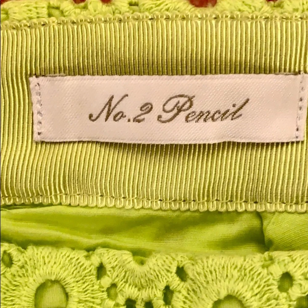 J. Crew Neon Lime Eyelet Pencil Skirt